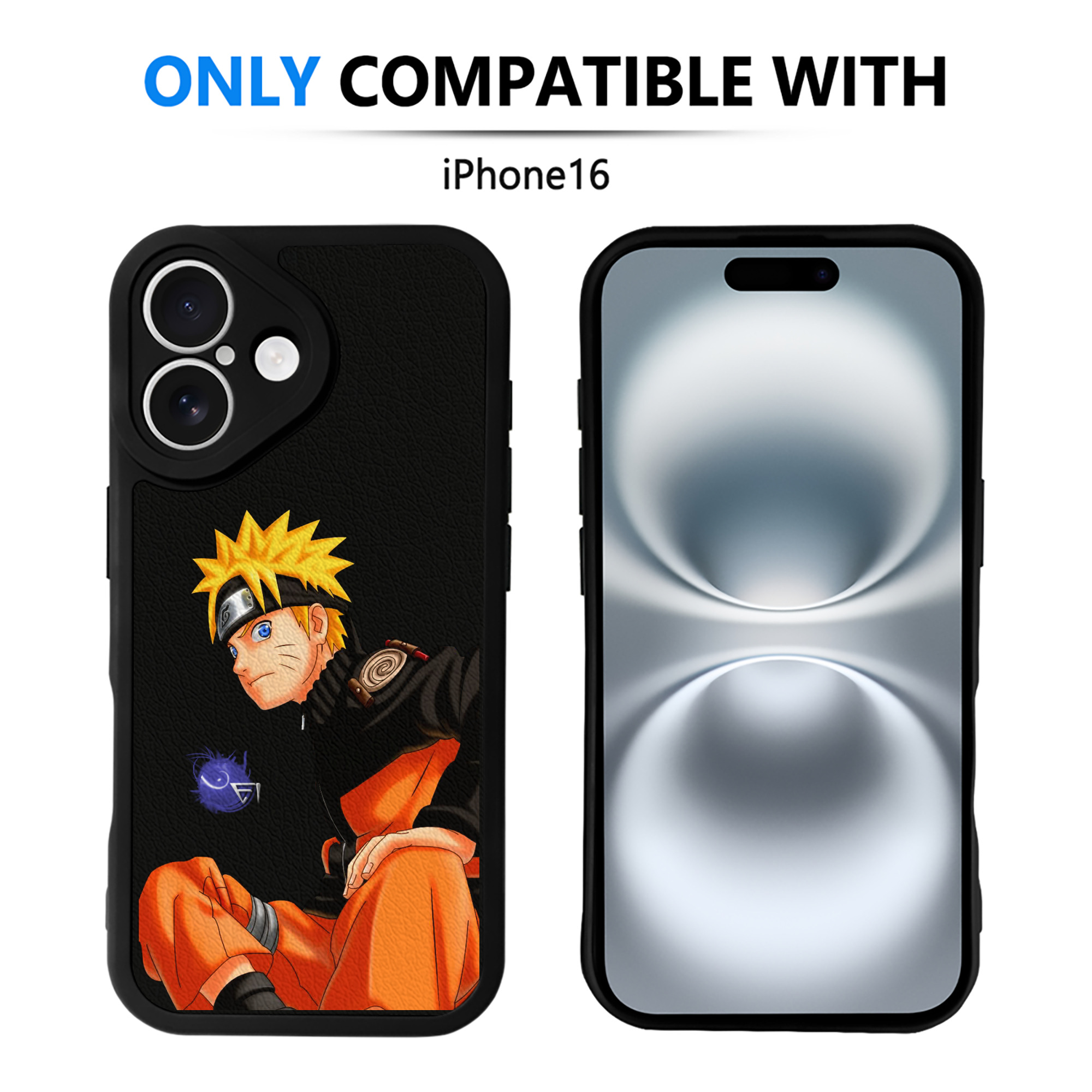 （画像用） NARUTO -ナルト- うずまき ナルト Uzumaki Naruto 【iPhone 16シリーズ対応】シリコンスマホケース（レザー調） 材質：シリコン